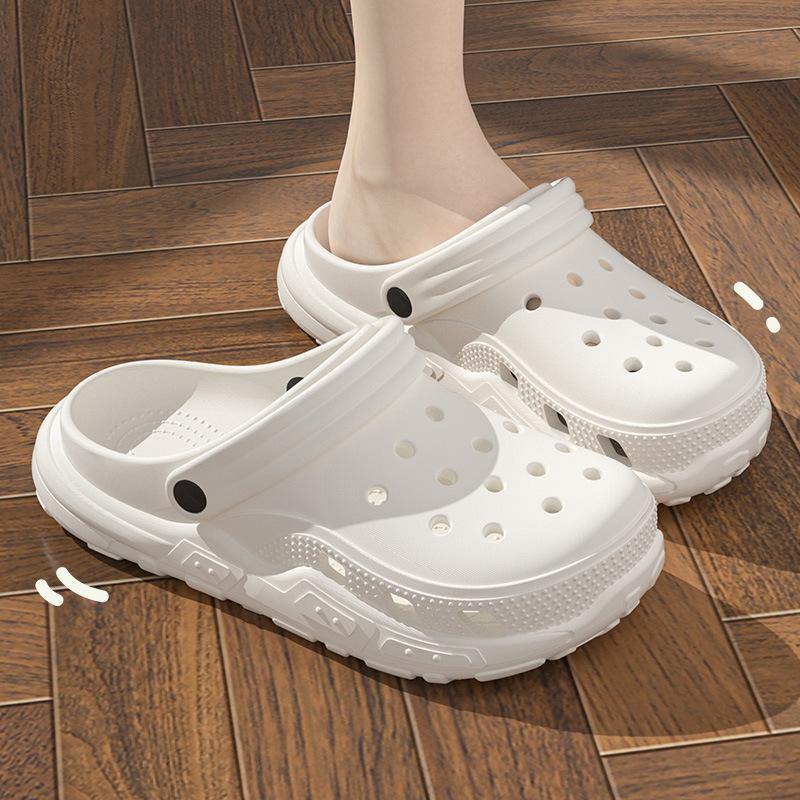 Модные женские тапочки-сабо, нескользящие туфли из ЭВА с мягкой подошвой, женские сандалии на платформе с закрытым носком, нескользящие пляжные шлепанцы, sandalias de mujer