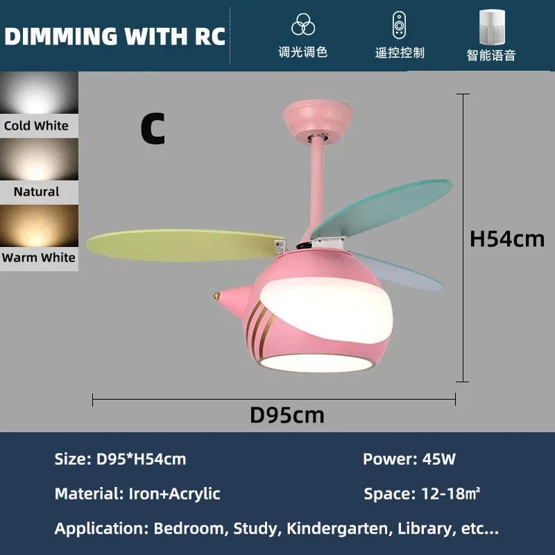 Современная детская комната Потолочный вентилятор Лампа Люстра Спальня Потолочный вентилятор Креативный самолет Вентилятор Светильник Кабинет Девочка Мальчик Детская комната