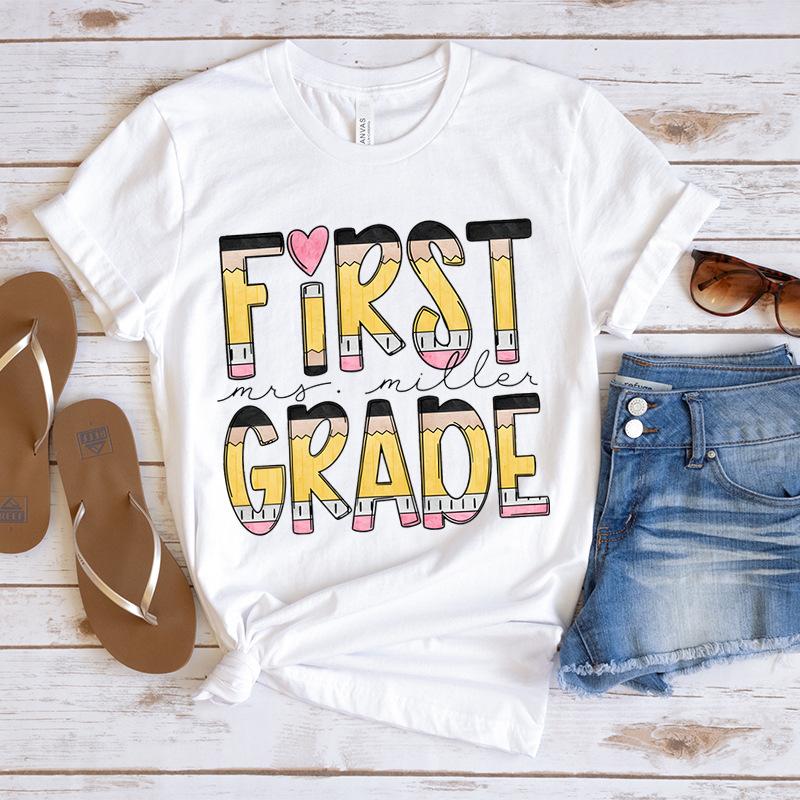 Футболки женские из чистого хлопка с короткими рукавами и круглым вырезом, повседневные, с принтом букв, летние, первого класса