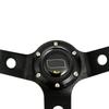 Racing Sport Suede Steering Wheel 14inch 350mm Car Steering Wheel Deep Dish 90mm Black OM25S0