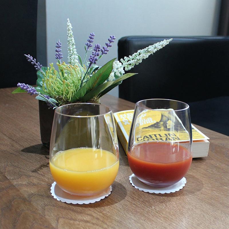 2/4Pcs Shatterproof Plastic Wine Glass Unbreakable Pet Red Wine Tumbler Glasses Cups Reusable Transparent Fruit Juice Beer Cup