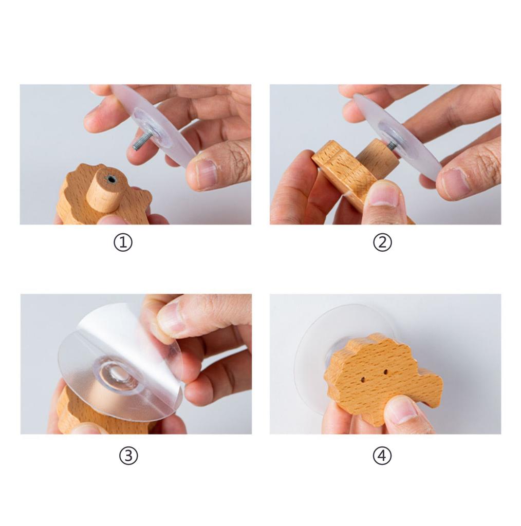 2 шт. Ручка для дверцы шкафа Прочный деревянный крючок в виде животного Рейлинг для подвешивания сумок, шляп, ключей, Принадлежности для организации дома