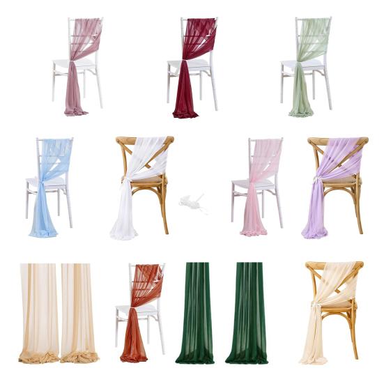 Шифоновые ленты на стулья, украшения для прохода на свадьбе, 9 футов, немнущаяся драпировочная ткань для церемонии, приема, вечеринки, банкетного украшения