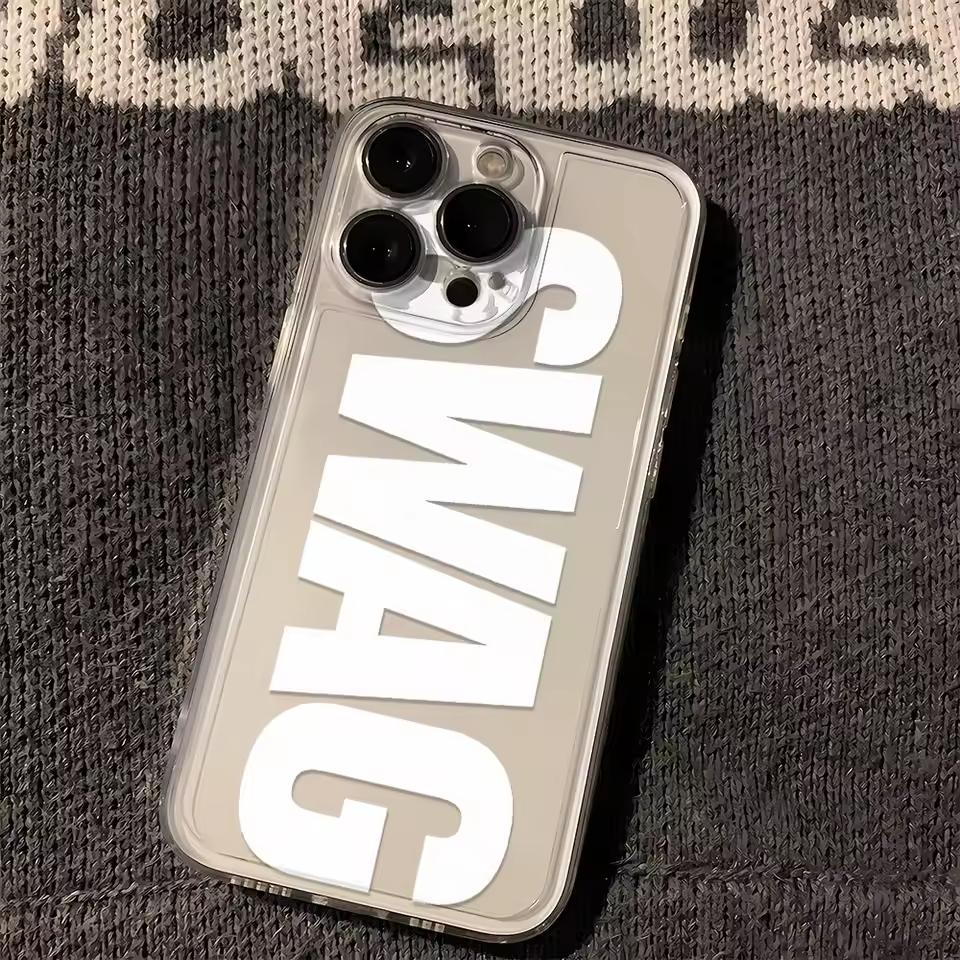 Черно-красный стильный персонализированный чехол для iPhone 17 AIR 16E 15 14 13 12 11 PRO MAX XR XSMAX 7 8 PLUS Y2K Прозрачный мягкий чехол
