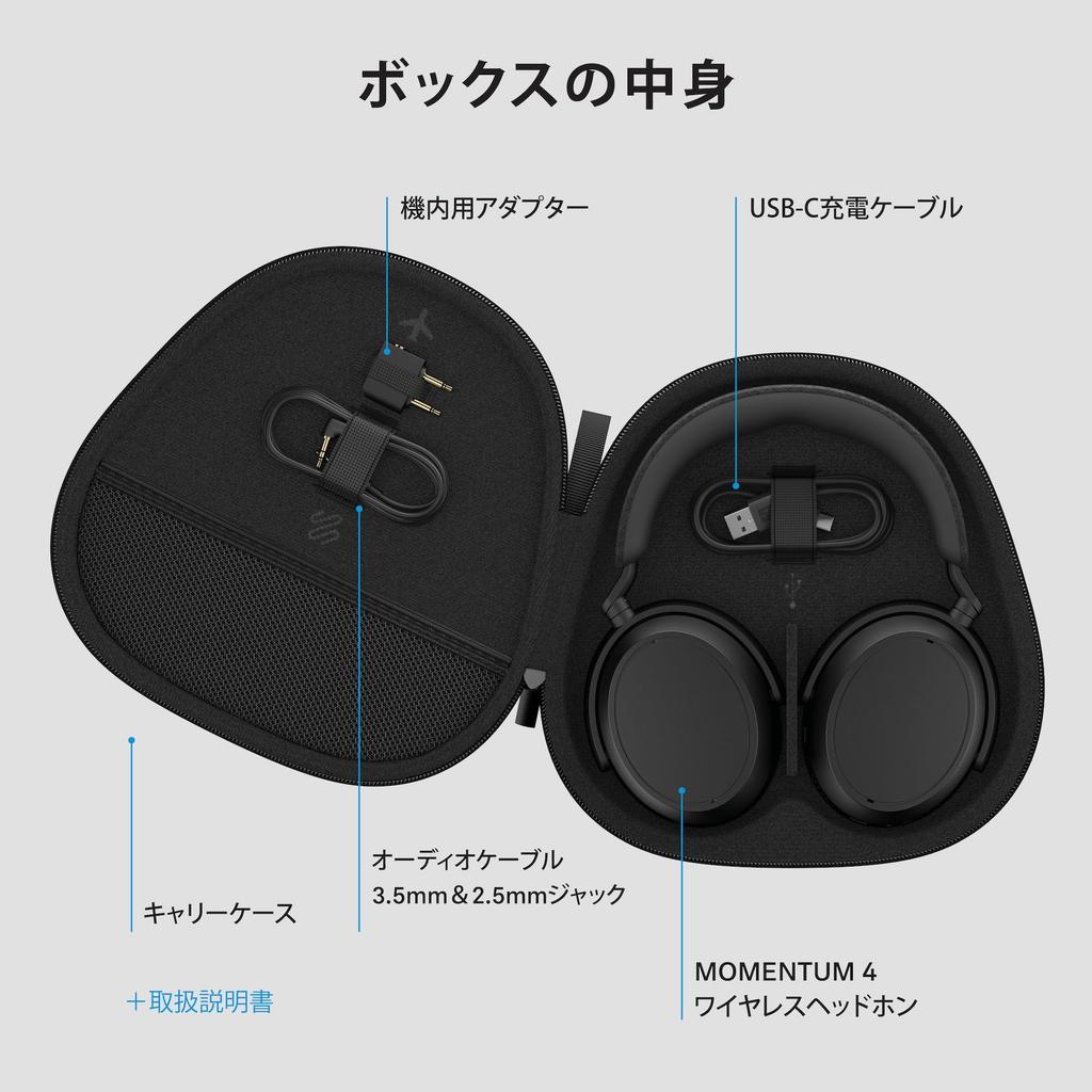 Sennheiser MOMENTUM 4 Беспроводные Bluetooth с Шумоподавлением и Адаптивным aptX, Черные, Модуль, Высокопроизводительные Динамики,