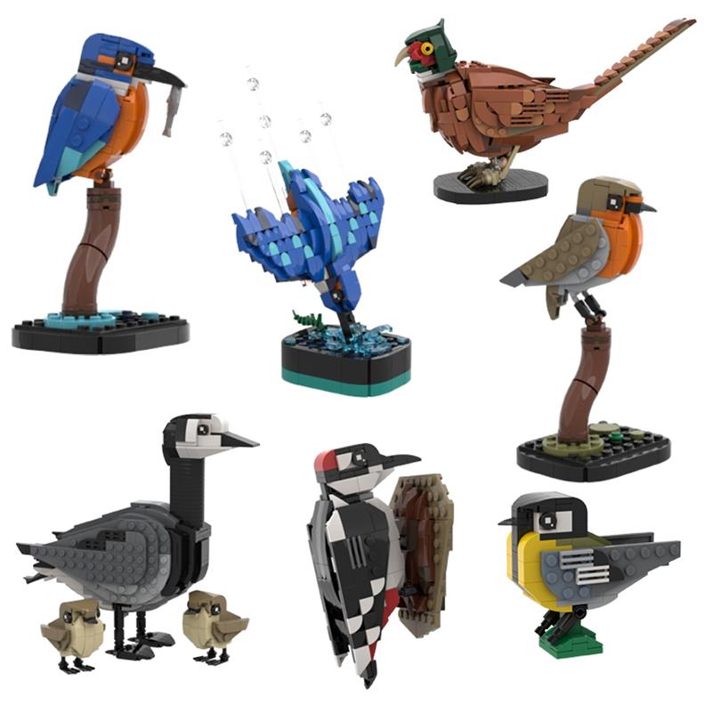 СПОТ MOC-183592 Животное Птица Фазан Зимородок Ныряющий Малиновка Мелкие Детали Сборка Конструктор Модель Игрушка Подарок