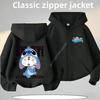 2026 New Doraemon Cartoon Print Children's Zippered Hooded Sweatshirt for Boys, Girls, Casual Top, Autumn-Winter Coat