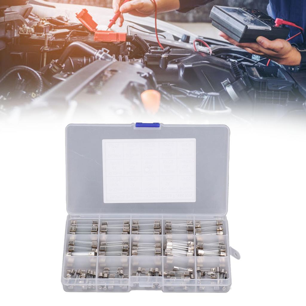 150 шт. стеклянных предохранителей, набор из сплава трубчатых предохранителей для бытовой техники, 15 различных моделей