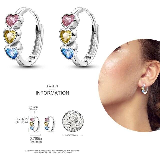 Серьги-кольца из серебра 925 пробы для женщин, сверкающие серьги Pave Cz, роскошные ювелирные изделия