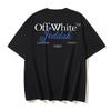 Off-White Новая футболка с принтом букв на весну/лето 2025 года, с круглым вырезом, капюшоном и короткими рукавами, для мужчин и женщин