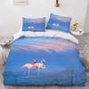 Flamingo Duvet Cover King Queen 3D Pink Animal Bedding Set For Kids Teens Adults Watercolor Style Quilt Cover With Pillowcase