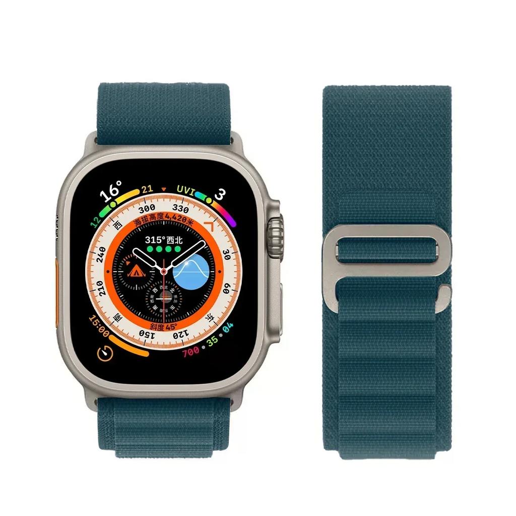 Альпийский ремешок для Apple Watch Bands 44 мм 40 мм 49 мм 45 мм 41 мм 38 мм 42 мм Нейлоновый браслет Iwatch Ultra 2 Серия 9 3 4 5 6 7 8 SE Ремень