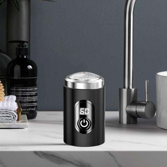 Мини-электробритва с цифровым дисплеем, USB-перезаряжаемая, водонепроницаемая, для влажного и сухого бритья, портативная, для путешествий, бритва для мужчин, триммер для бороды, инструмент для удаления волос