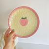 INS Hand-painted 8-inch Relief Plate Home Dessert Plate Breakfast Fruit Plate Fruit Baking Tray Cute Atmosphere Decoration Plate