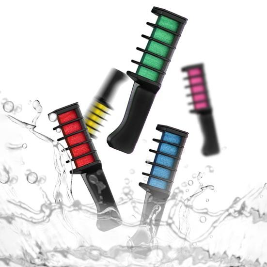 10 Colors Hair Dye Comb Washable Temporary Hair Chalk Kids Adults Disposable Hair Color Powder Applicator Brush Christmas Halloween Cosplay Makeup