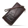 CONTACT'S Genuine Leather RFID Men's Wallet Long Male Purse Man's Clutch Wallets Card Holders
