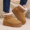Fashion Vintage Chunky Platform Snow Boots Women Anti Slip Short Plush Warm Winter Boots Woman Comfort Thick Sole Plush Ankle Booties