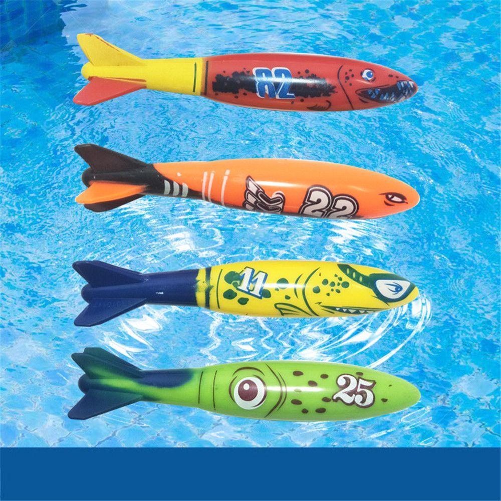 4 PCS Bathroom toys Weight Sticks Sports Rocket Diving Underwater Toys Swimming Pool Toy Swim Dive