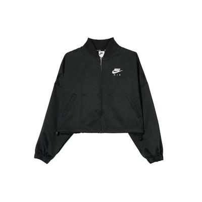 Air Classic Logo Повседневная приталенная бейсбольная куртка прямого кроя с длинными рукавами и логотипом, женские куртки черного цвета DD5422-010