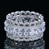 WWJ Sparkling AAA Cubic Zirconia Wide Ring