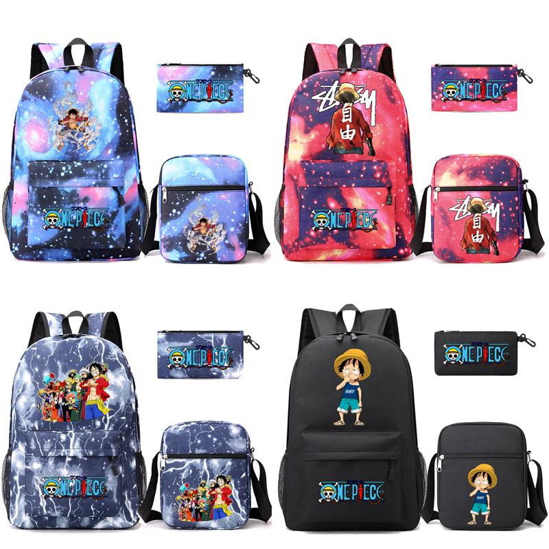 3 шт./компл. аниме цельный противоугонный рюкзак с моющейся сумкой через плечо пенал для девочек мальчиков подростков детей студентов рюкзак для отдыха Mochila