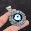 Синий цвет Подвеска от сглаза Подвеска из стерлингового серебра 925 пробы Подвеска из натурального драгоценного камня Элегантные ювелирные изделия Подвеска ручной работы Винтаж Подвеска для подарка