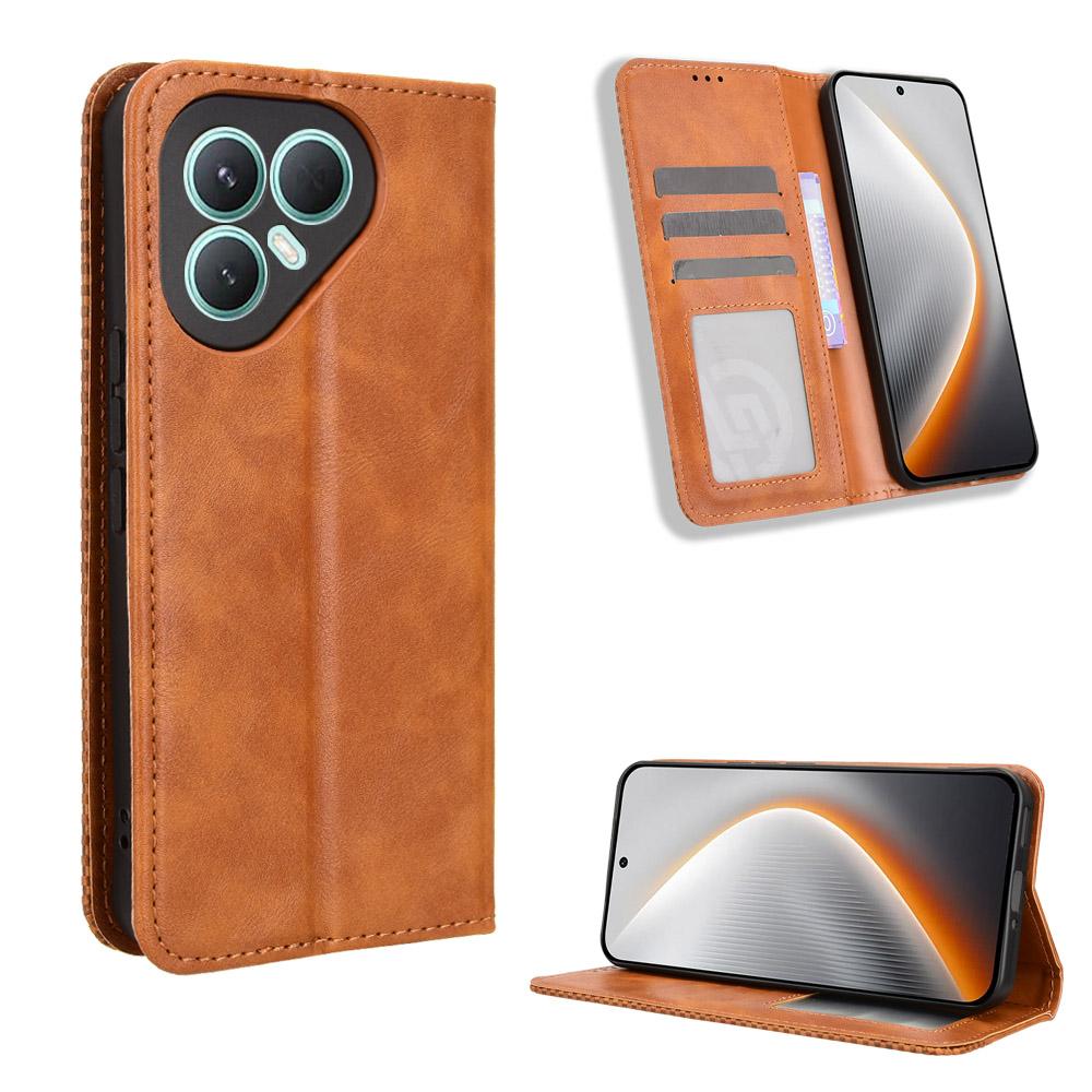 For TECNO Pova 7 Ultra 5G Leather Case Wallet Stand Retro Texture Phone Cover