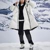 Li Ning CF Wu Xing Series Logo Повседневная теплая длинная куртка-пуховик с капюшоном унисекс Верхняя одежда Off-White Black AYMR537-1