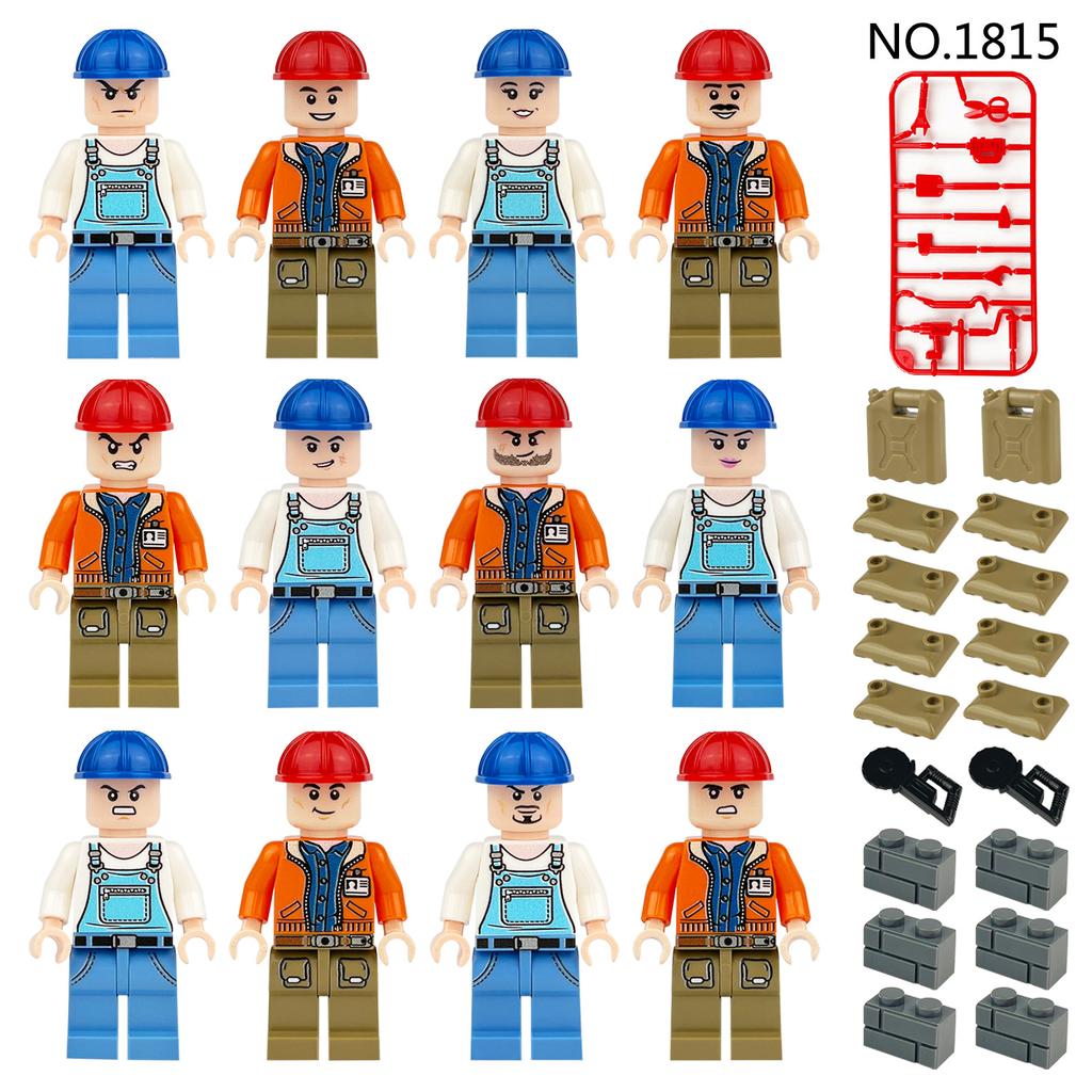 1815 City Series of Construction Project Human Model Small Particle Assembling Building Block Toys