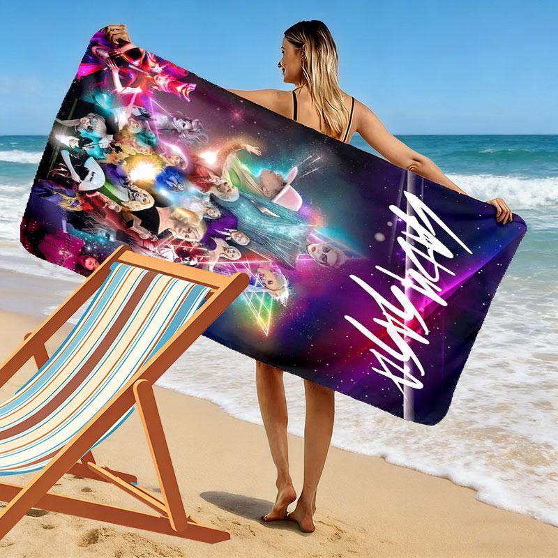 Lady Gaga Icon Print Beach Towel, Large Soft Quick Dry Towel for Beach Camping Swimming