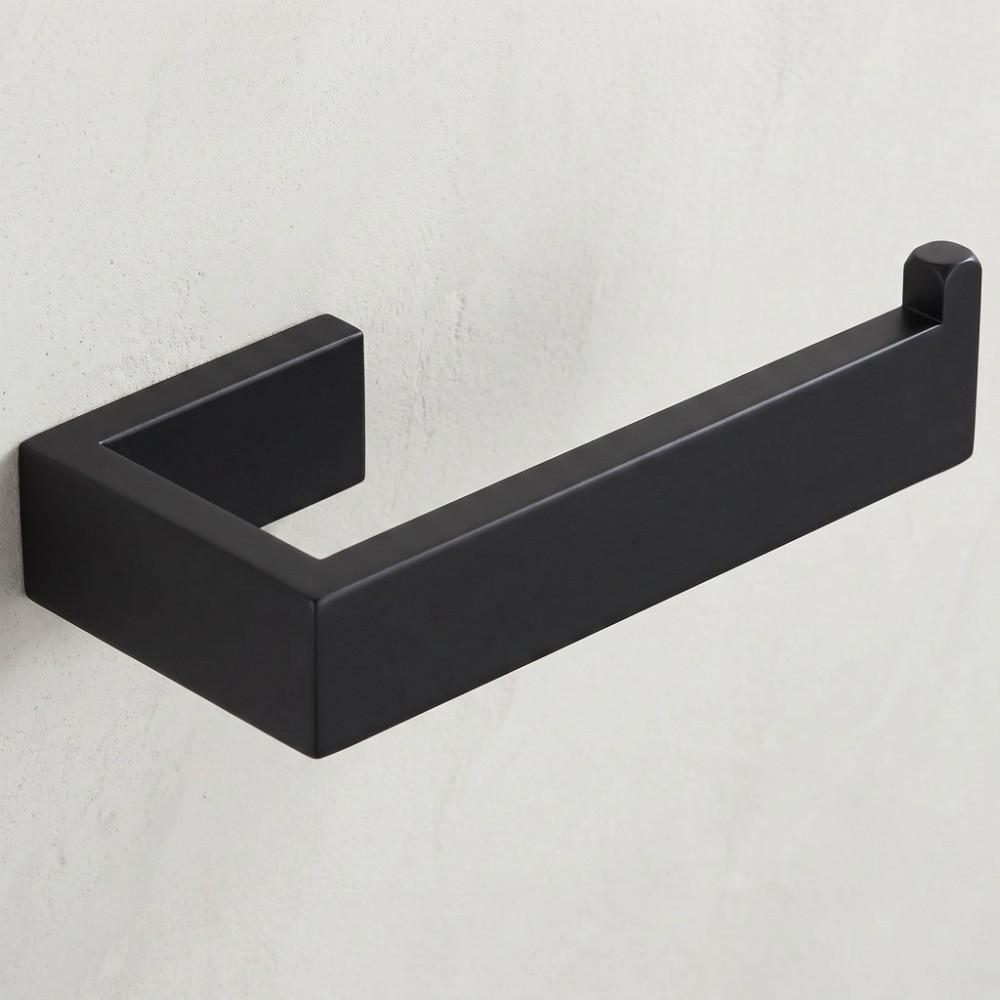 Stainless Steel Towel Rack Black Towel Bar Modern Toilet Paper Holder Toilet Paper Holder