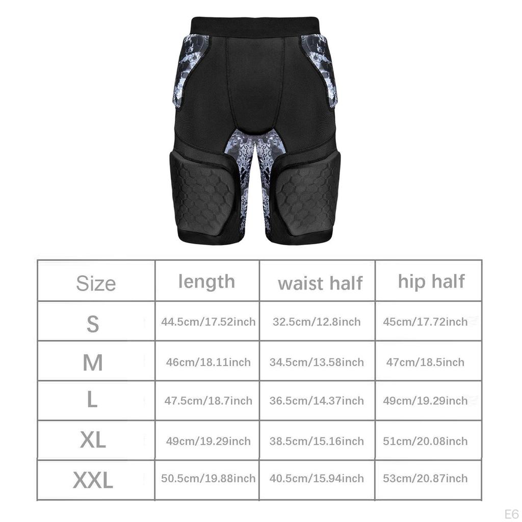 Adult Paded Compression Shorts Football Girdle Padded Pants Soft High Elastic Hip Thigh Protection
