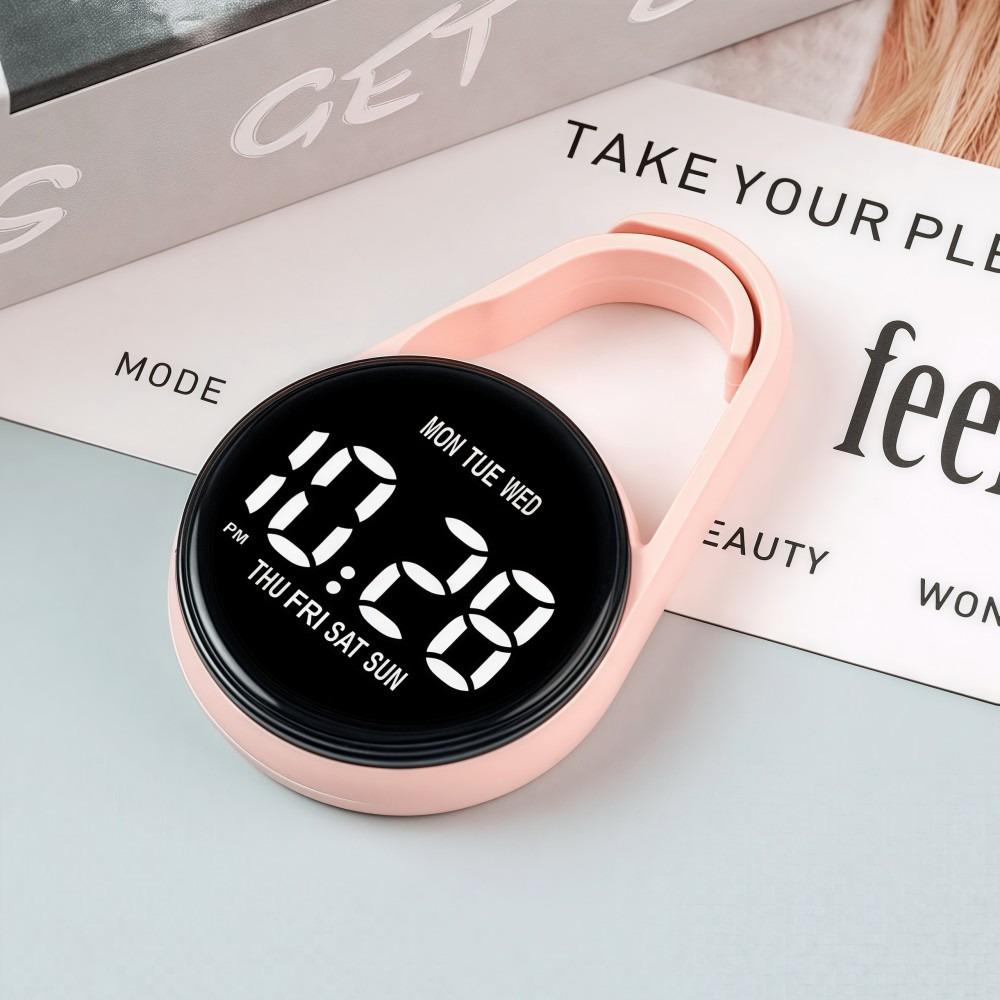 LED Electronic Hanging Watch Portable Waterproof Pocket Watch Digital Display Carabiner Luminous Pocket Watch Children/Adults