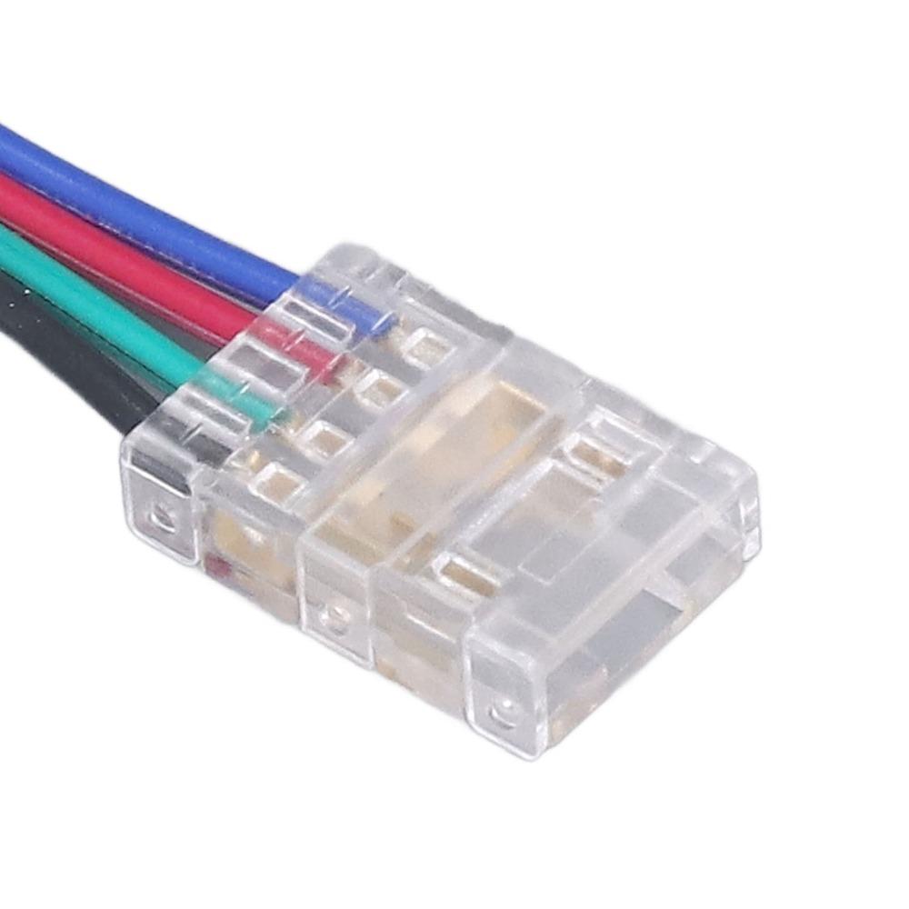 10pcs 4PIN COB LED Connectors 10mm Wire to Strip Connectors RGB Light Connectors For Home Party