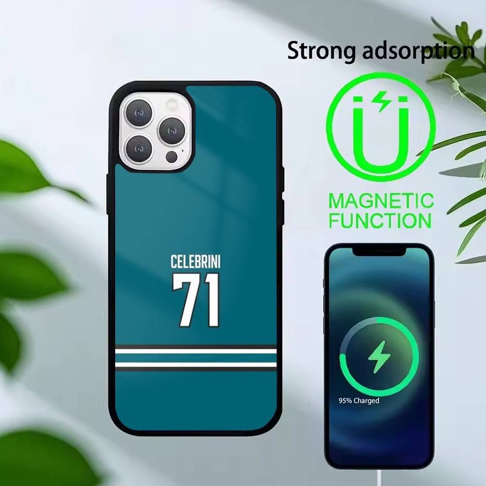 Sharks Macklin Celebrini Phone Case For iPhone 17,16,15,14,13,Pro,Max,Plus,Magnetic For Magsafe Wireless Charging
