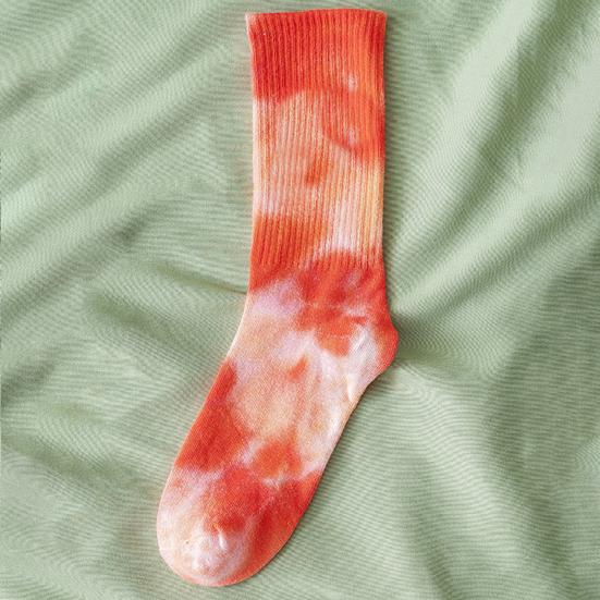 1 пара носков унисекс средней длины с принтом тай-дай, без запаха, тонкие, высокоэластичные, нескользящие, впитывающие пот, не садятся, спортивные, всесезонные, баскетбольные, до щиколотки