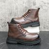 Мужские кожаные ботинки большого размера осень и зима новая кожаная обувь мода британский стиль мужские ботинки Мартин тренд высокие кожаные ботинки