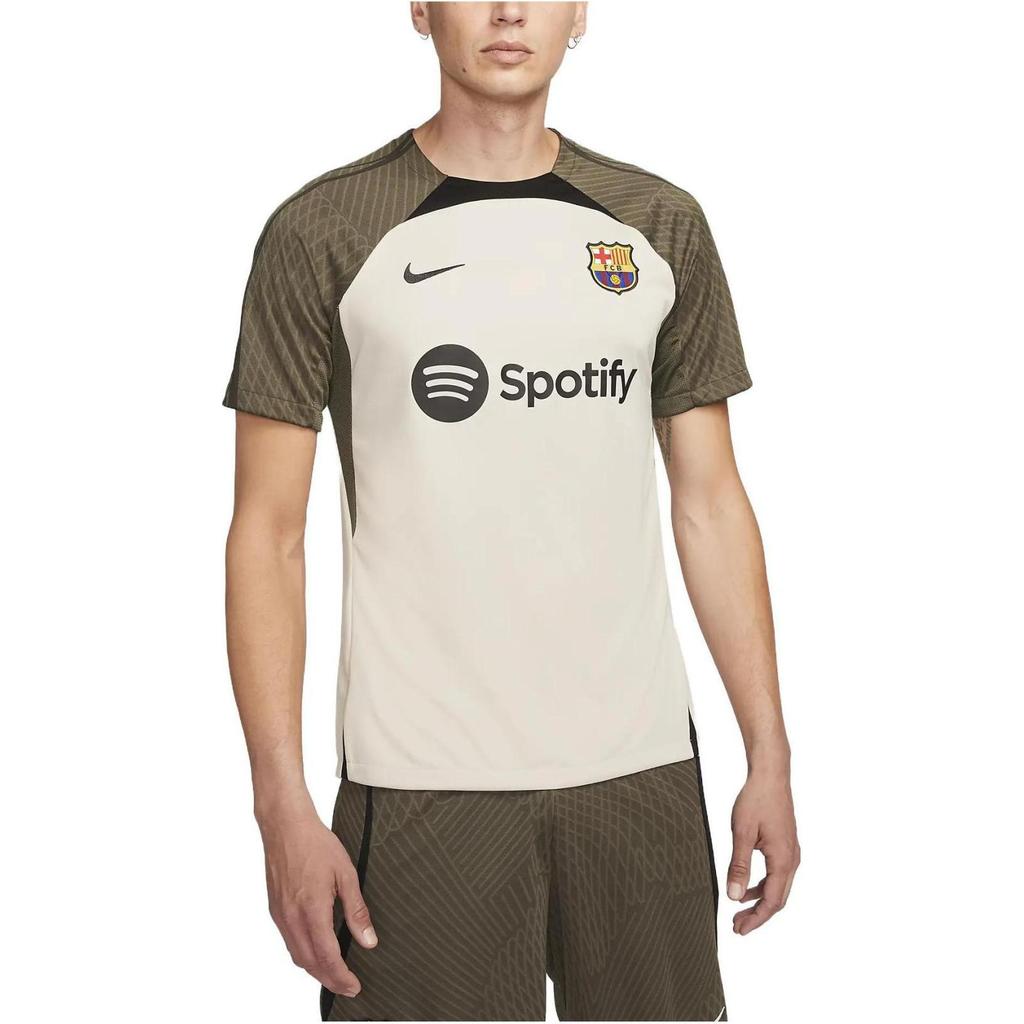 Nike FC Barcelona Strike Logo Letter Print Crew Neck Knit Football Short Sleeve T-Shirt Men Tops Red DX3016-222