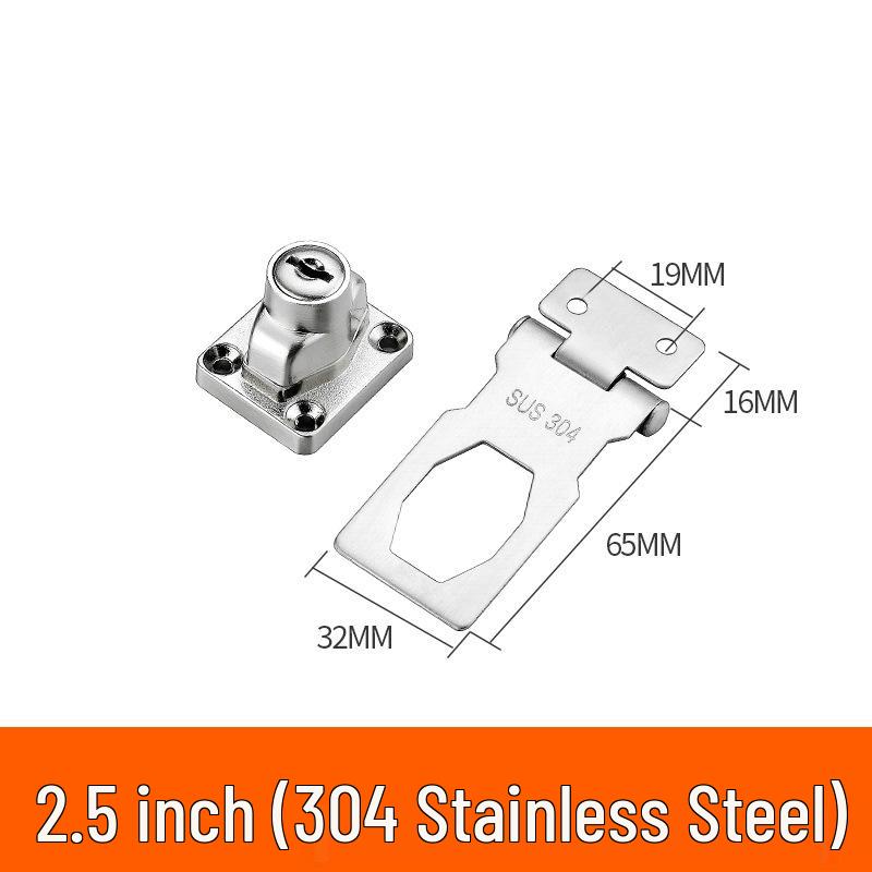 No-Drill 304 Stainless Steel Lock for Refrigerator, Cabinet, Wardrobe or Freezer with Buckle Lock Plate