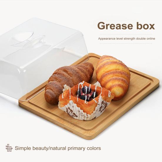 Бамбуковая масленка с крышкой, поднос для торта, большой держатель для мини-тортов, кухонный контейнер для хранения, коробка, доска для сыра, тарелки