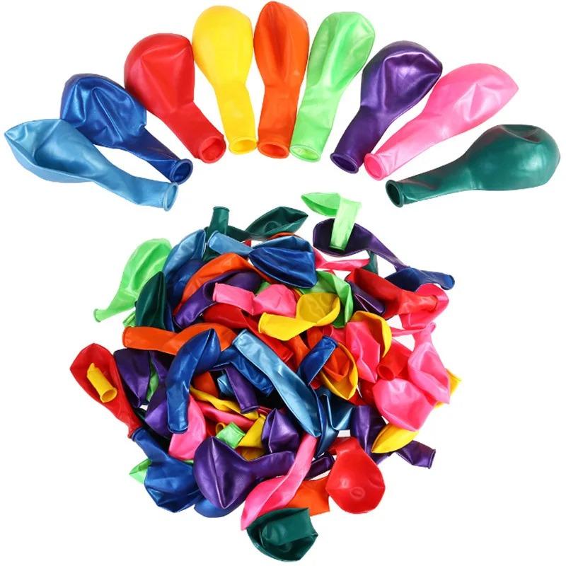 100 шт./упак. 10-дюймовые латексные воздушные шары для свадебного украшения, цветные гелиевые шарики с жемчугом, детские игрушки, микс цветов