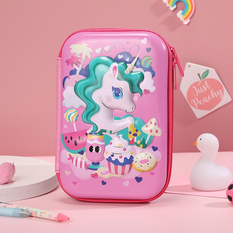 Квадратный пенал из ЭВА с рисунком - большая вместимость для студентов и взрослых