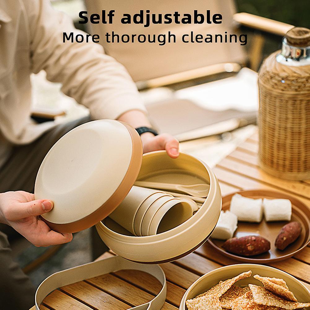 Outdoor Plastic Tableware Set Portable Lightweight Picnic Tool for Camping Cooking