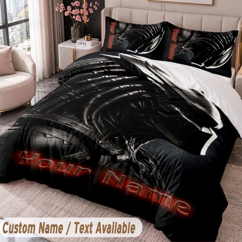 Custom Name Text 3Pcs Bedding Set Predator Duvet Cover And Two Pillowcases