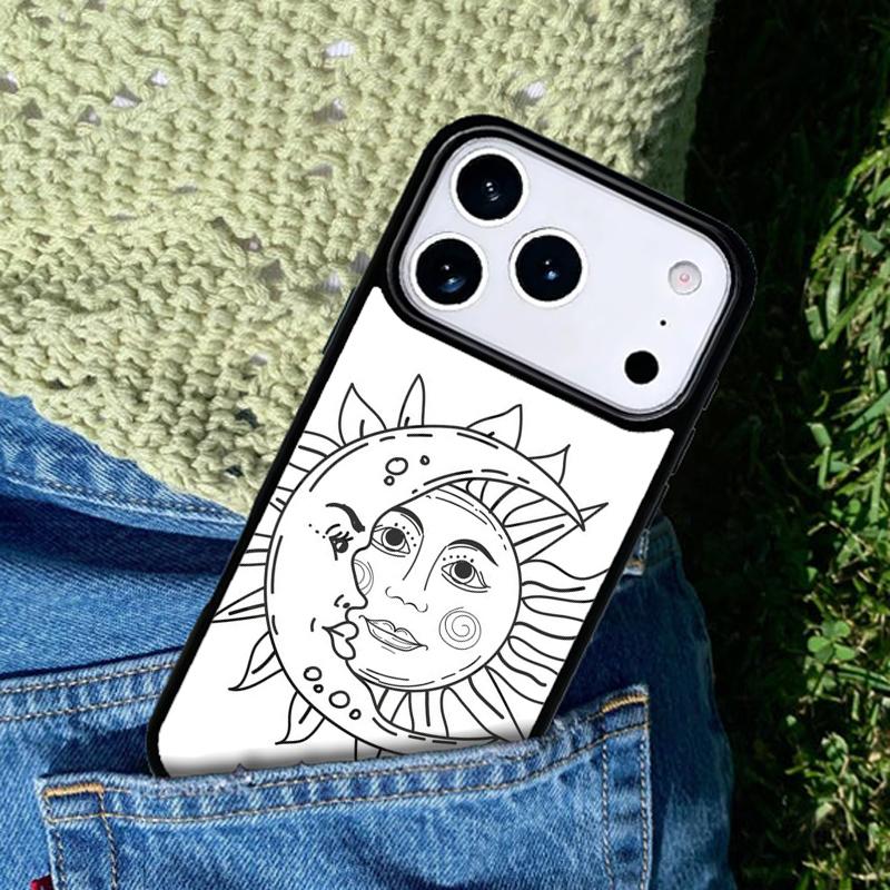 Funny Sun Moon phone case cover Compatible with for IPhone 17air 16e 15 14 13 12 11Pro Max 17 Air