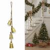 Christmas Brass Bell Hanging Decoration Rustic Vintage Cluster Cow Bell On Rope Living Room Bedroom Wall Hanging Decorative Jingle Bell