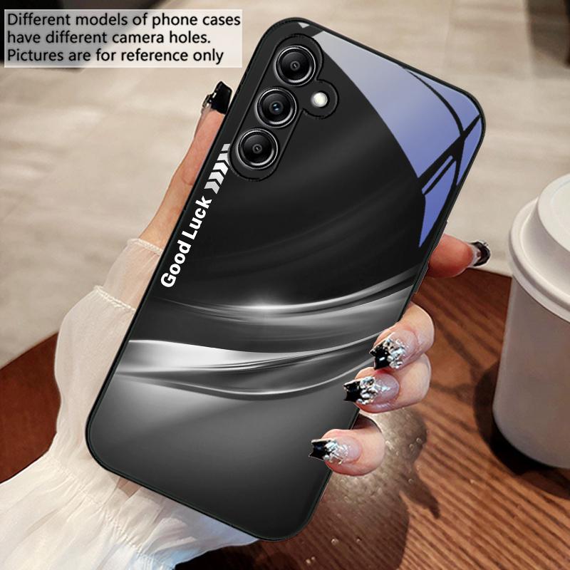 Счастливый Градиентный Волна Для Samsung Galaxy A14 4G 20 30 52 20S 21S 22 32 33 34 42 50 51 53 54 70 71 72 73 5G Стеклянный Чехол для Телефона