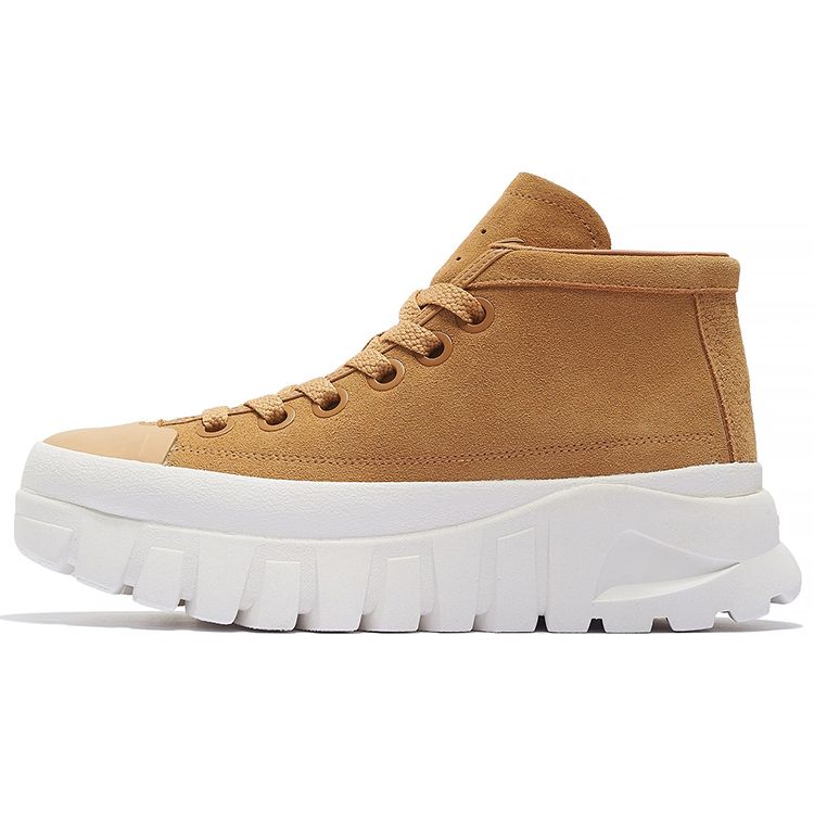 Ботинки из кожи Li Ning, удобные, нескользящие, износостойкие, средней высоты, повседневные туфли, мужские туфли цвета оленьего коричневого цвета AZGS143-3