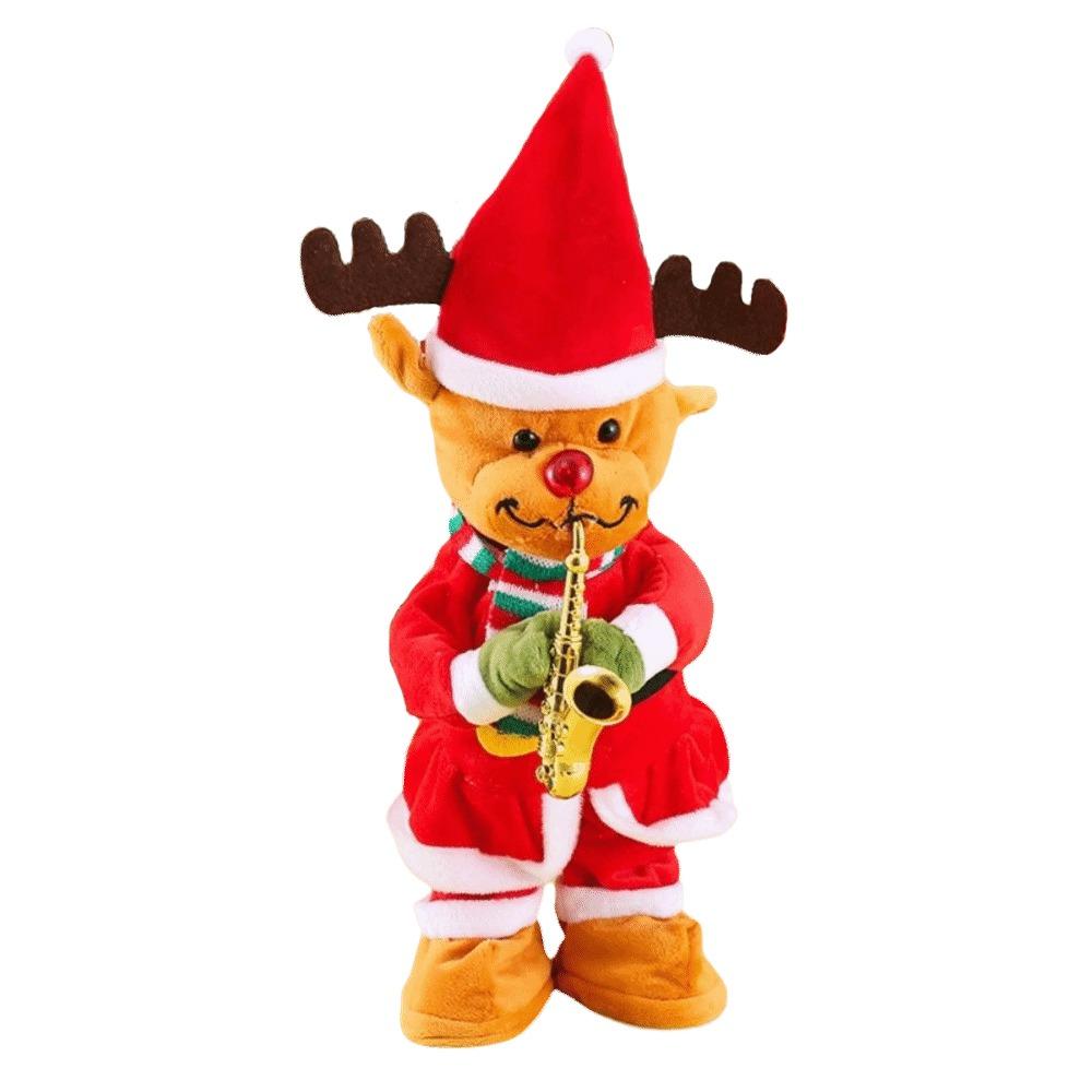 Снеговик Лось 35см Размер Электрическая Танцующая Рождественская Елка Качающаяся Светящаяся Рождественская Поющая Забавные Подарки