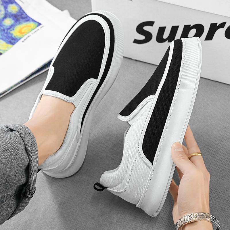 Лоферы с низким верхом из парусины, проветриваемые, мягкие и удобные, для спорта и отдыха, для скейтбординга, на толстой подошве, для мужчин, износостойкие